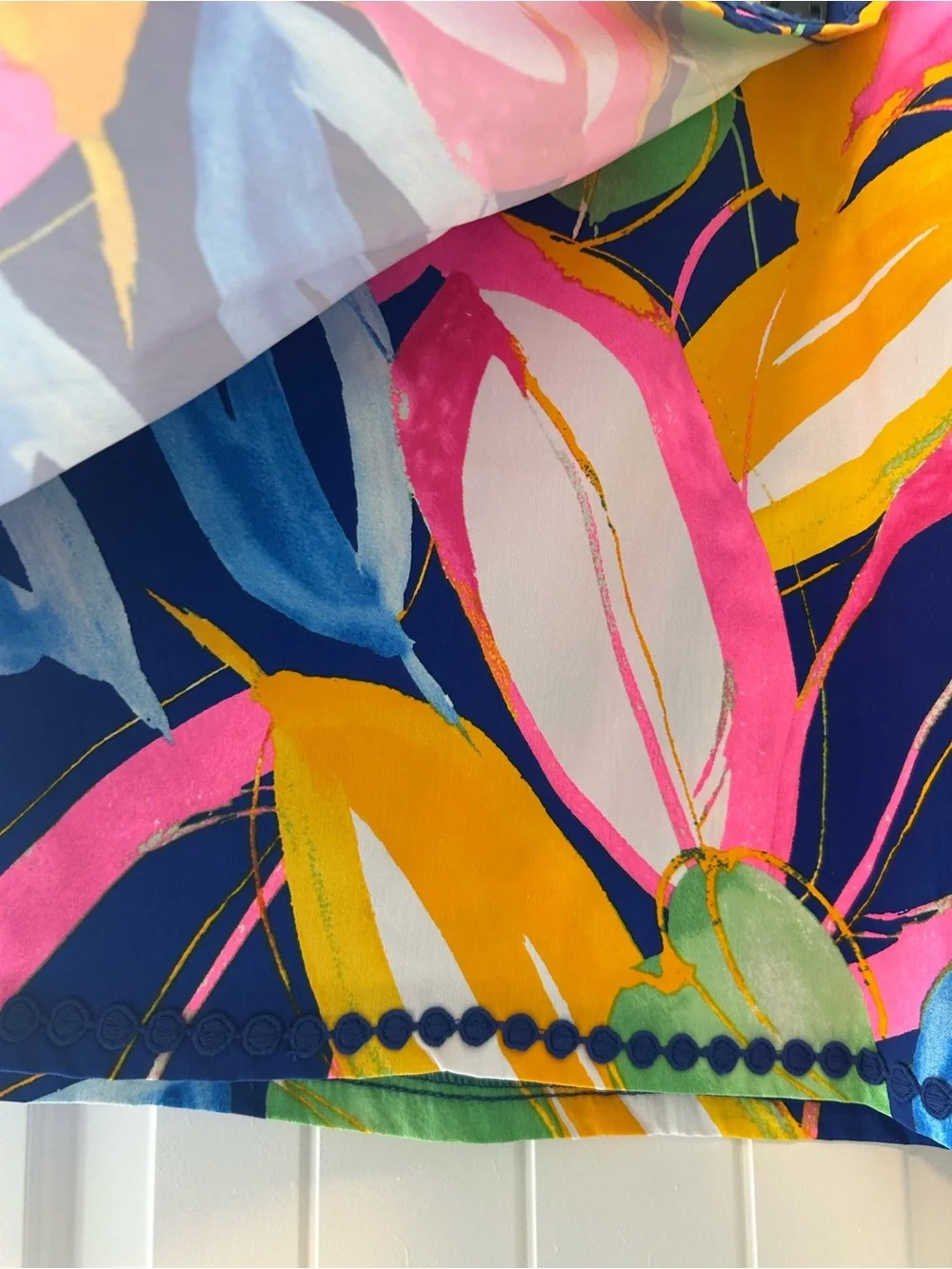 crown & ivy Skort Multicolor Floral Print with Navy, Pink & Yellow Accents